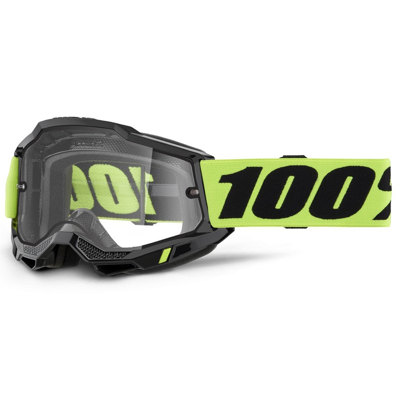 Motokrossiprillid 100% ACCURI 2 Enduro kollased topelt läbipaistva pleksiga