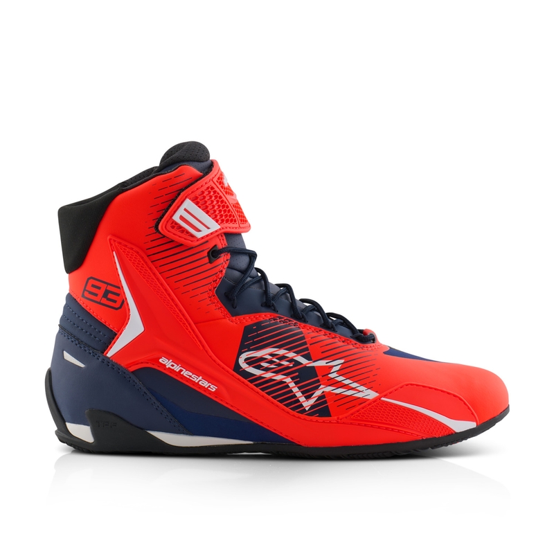 Alpinestars Faster-4 collection MM93 fluo punane-sinine-valge mootorratta saapad