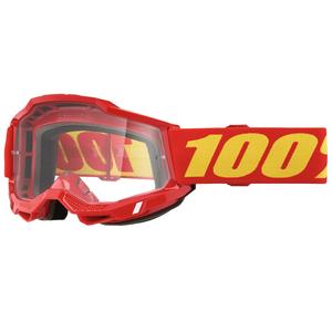 Laste motokrossiprillid 100% ACCURI 2 punased läbipaistva pleksiga