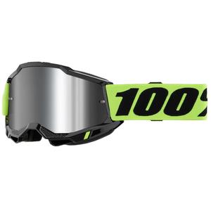 Laste motokrossiprillid 100% ACCURI 2 USA kollane hõbedase peegliga plexi prillid