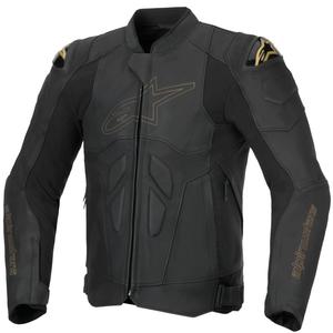 Alpinestars Dusk must ja kuldne nahast mootorratta jakk
