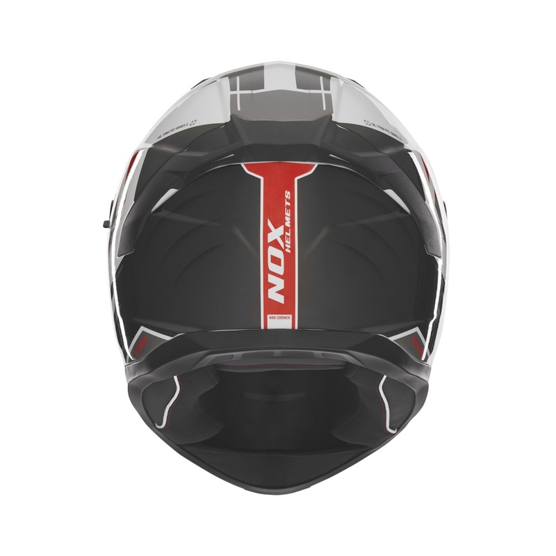 Integreeritud mootorratta kiiver NOX N401 Crower valge-must-punane