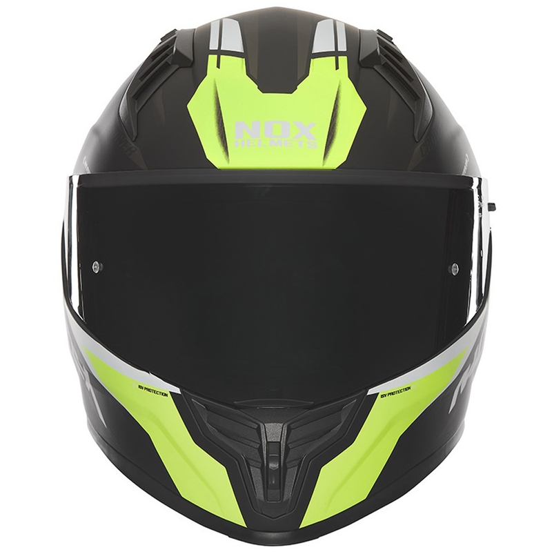 Integreeritud mootorratta kiiver NOX N401 Crower matt must-fluo kollane