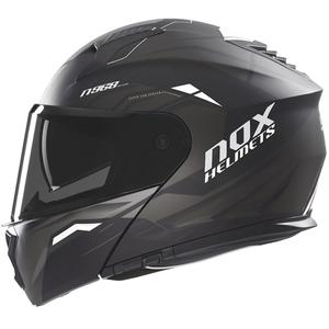 NOX N968 Ultra matt must ja valge mootorratta kiiver