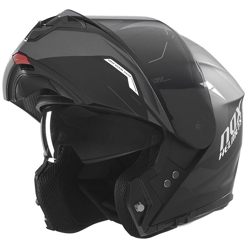 Ülesklapitav mootorrattakiiver NOX N968 Ultra matt must-valge