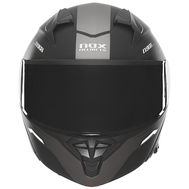 Ülesklapitav mootorrattakiiver NOX N968 Ultra matt must-valge