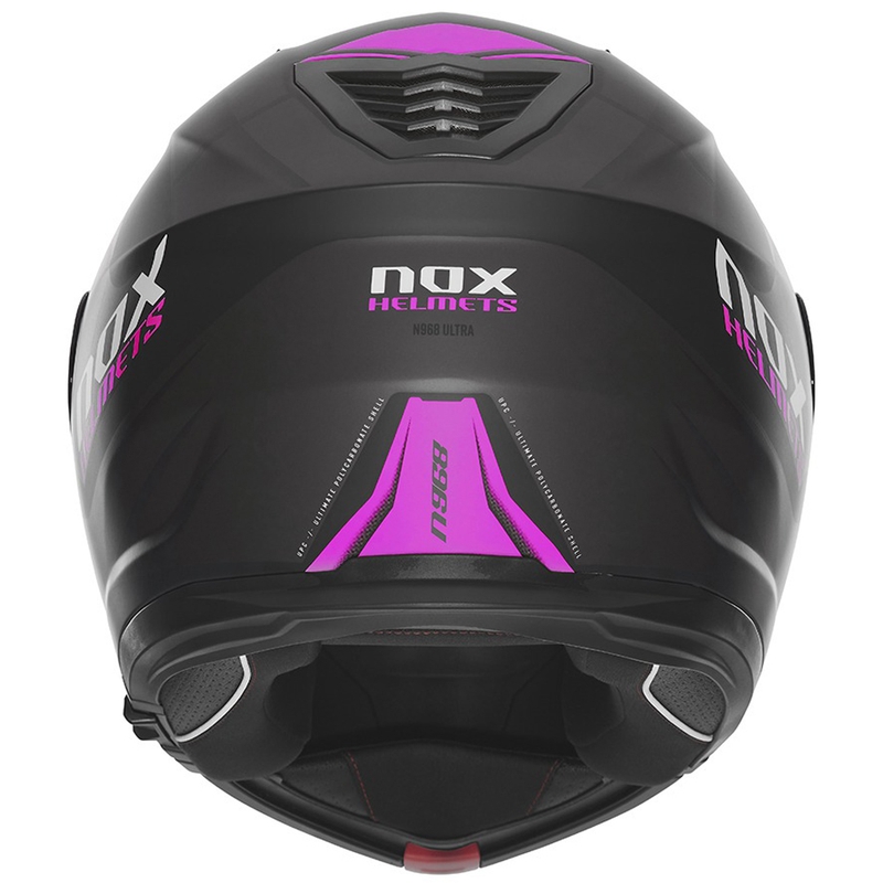 NOX N968 Ultra matt must ja roosa flip-up mootorratta kiiver
