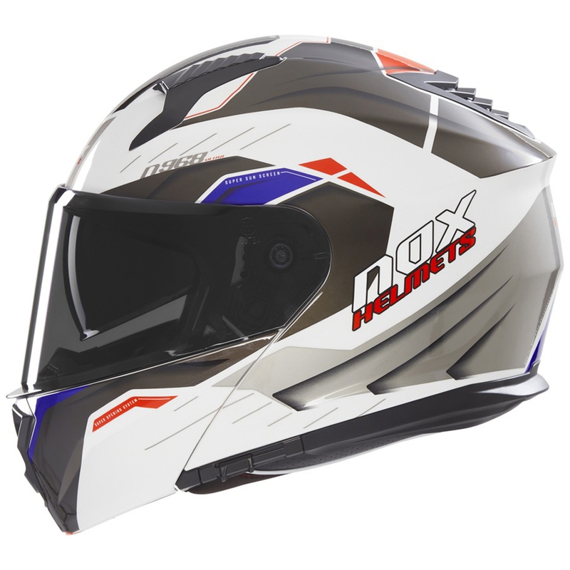 NOX N968 Ultra valge-hall mootorratta kiiver