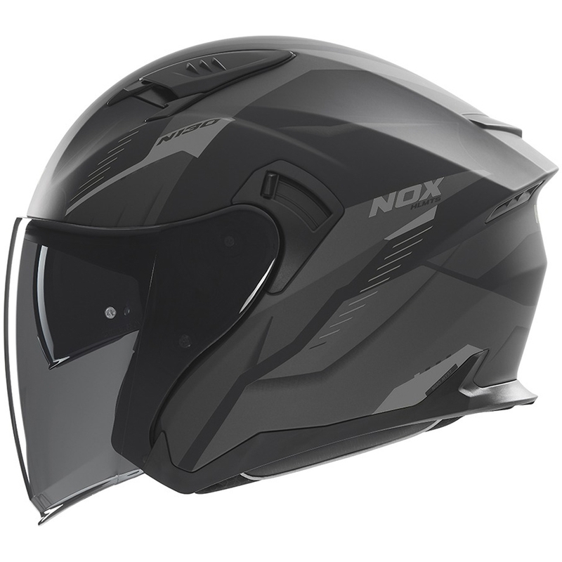 Avatud mootorratta kiiver NOX N130 Myst matt must-hõbedane