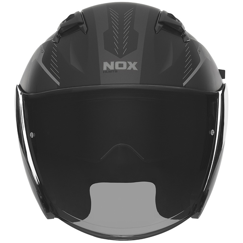 Avatud mootorratta kiiver NOX N130 Myst matt must-hõbedane