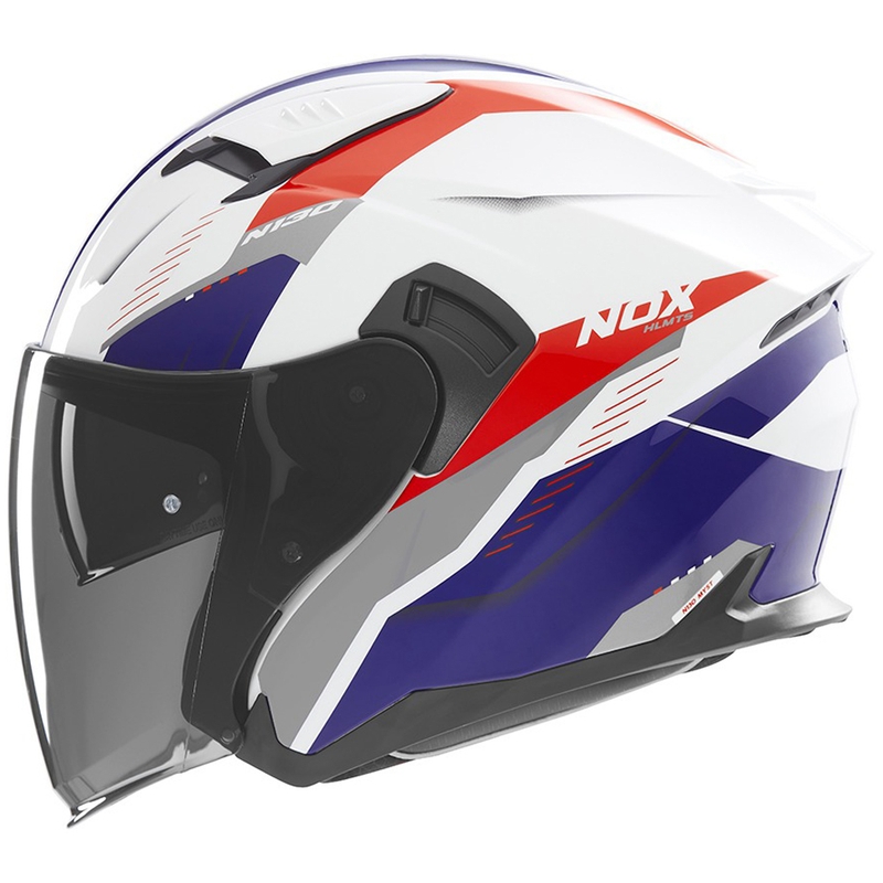 Avatud mootorratta kiiver NOX N130 Myst valge-sinine-punane