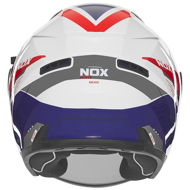 Avatud mootorratta kiiver NOX N130 Myst valge-sinine-punane