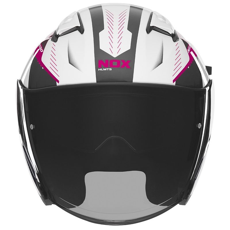 Avatud mootorratta kiiver NOX N130 Myst valge-must-roosa