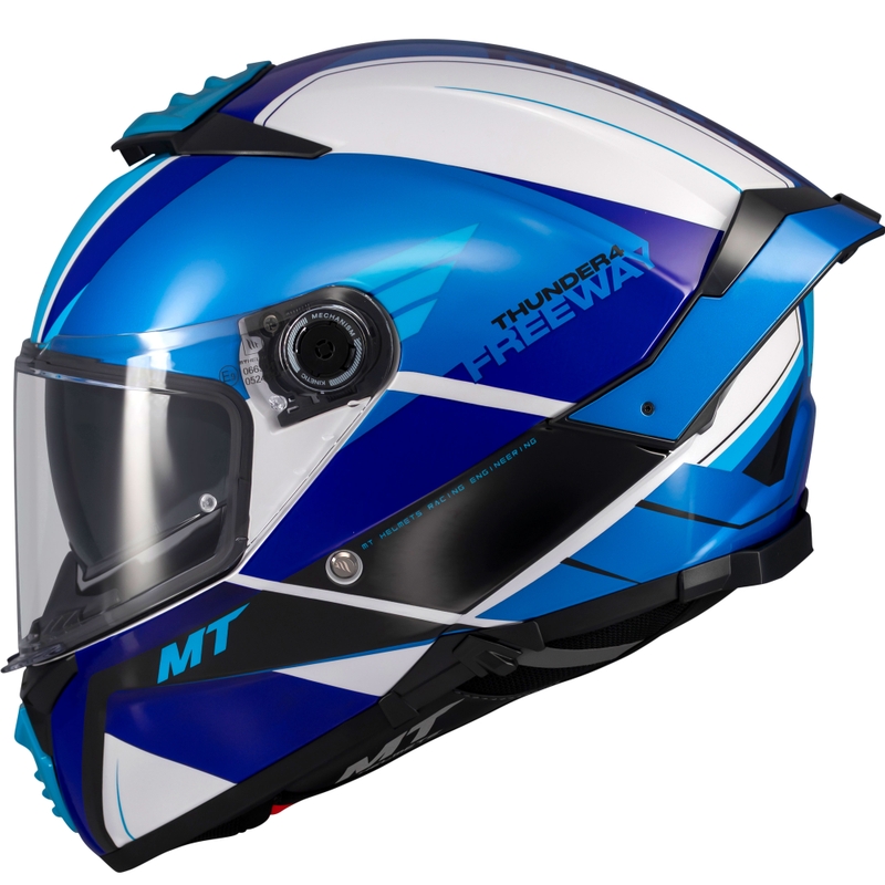 MT Thunder 4 SV Freeway integreeritud mootorratta kiiver sinihall-must