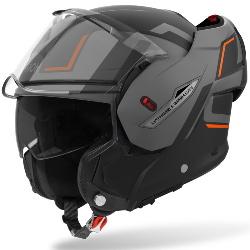 Airoh Mathisse 2 Genius flip-up mootorratta kiiver mattoranž