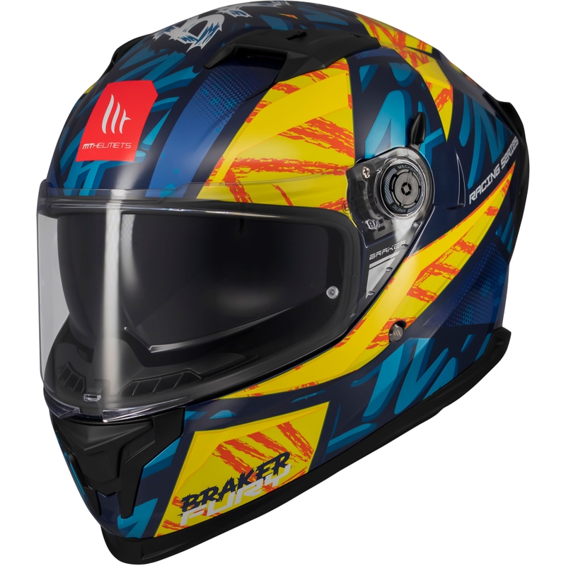MT Braker SV Fury integreeritud mootorratta kiiver sinikollane