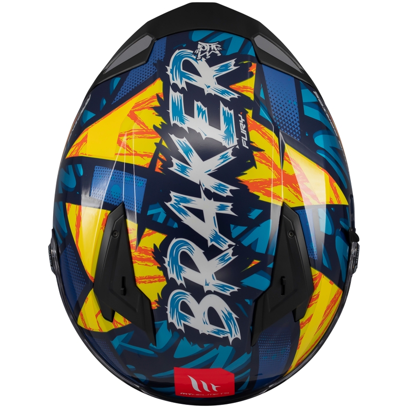 MT Braker SV Fury integreeritud mootorratta kiiver sinikollane