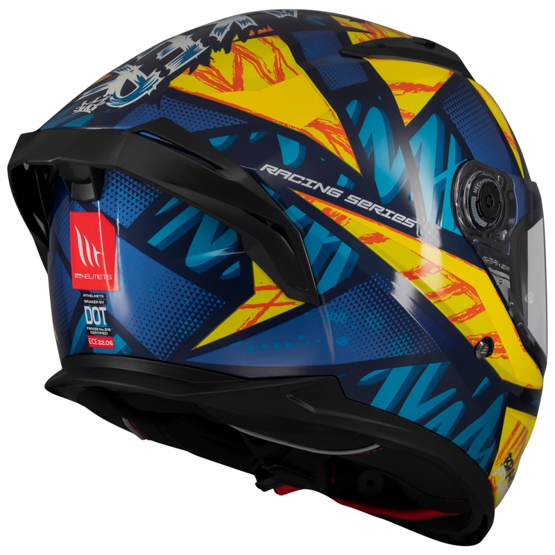 MT Braker SV Fury integreeritud mootorratta kiiver sinikollane