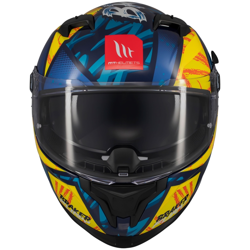 MT Braker SV Fury integreeritud mootorratta kiiver sinikollane