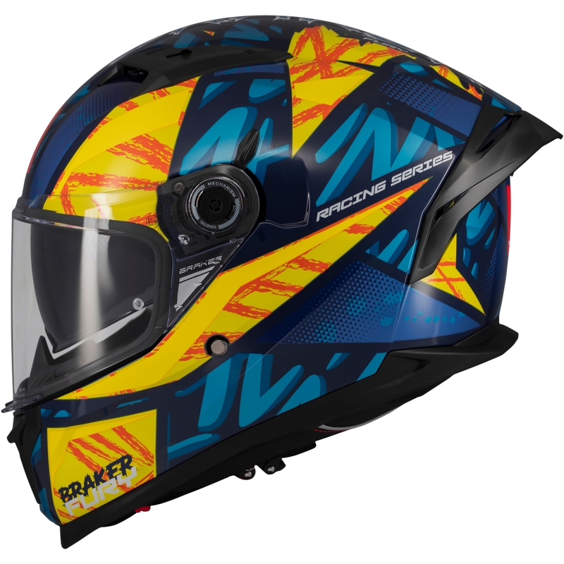 MT Braker SV Fury integreeritud mootorratta kiiver sinikollane