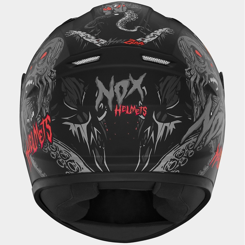 Lapse integreeritud mootorratta kiiver NOX N731 ZUMBI matt must-punane