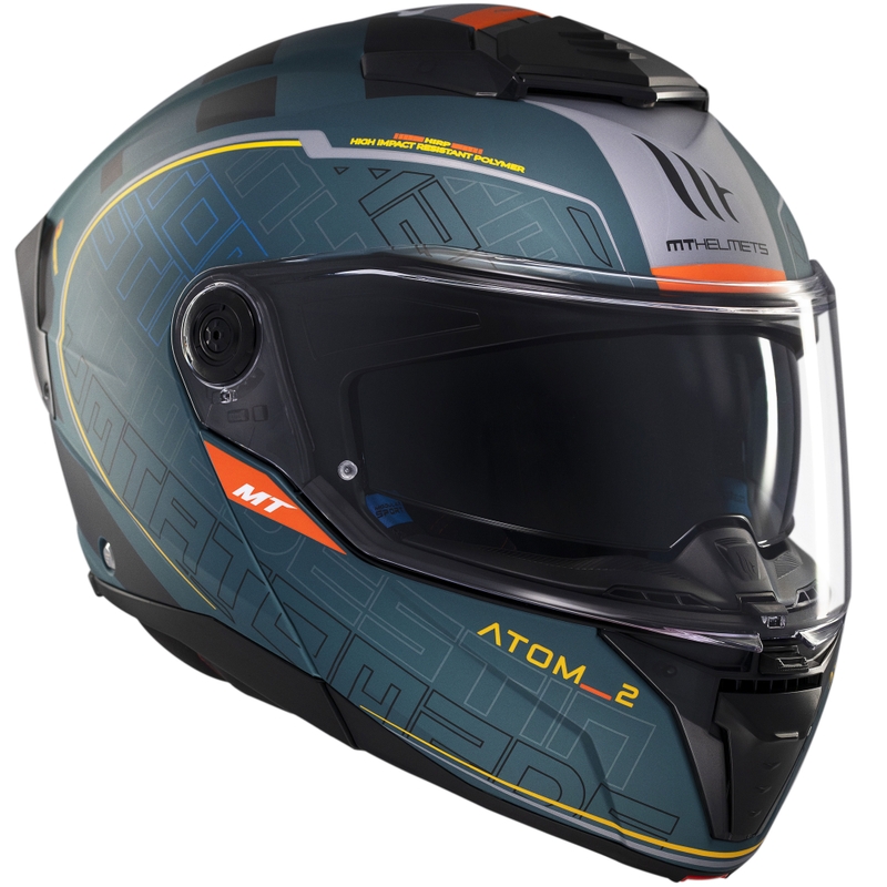 MT Atom 2 SV Destiny flip-up mootorratta kiiver matt roheline-must