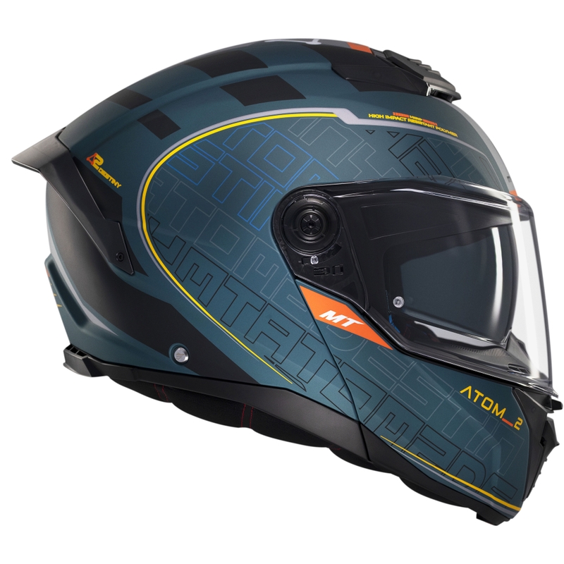 MT Atom 2 SV Destiny flip-up mootorratta kiiver matt roheline-must