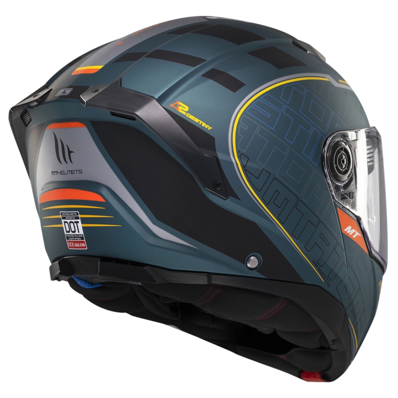 MT Atom 2 SV Destiny flip-up mootorratta kiiver matt roheline-must