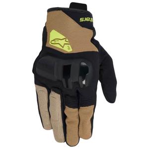 Alpinestars Chrome V2 mootorratta kindad tumedad khaki-must-kollased