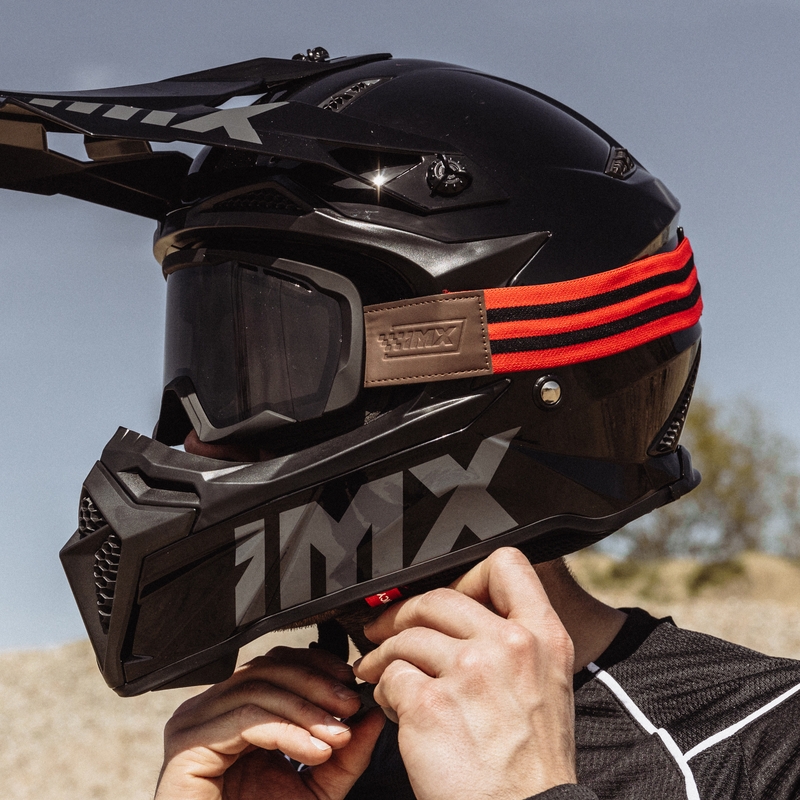 Motokrossiprillid iMX Endurance Rust must-punane suitsu plexiga