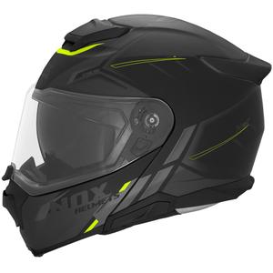 Ülestõmmatav mootorrattakiiver NOX N967 Synchro matt must-fluorestseeriv kollane