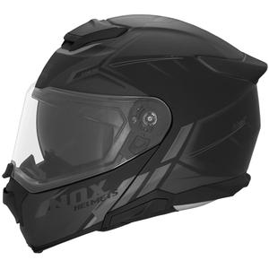 Ülesklapitav mootorrattakiiver NOX N967 Synchro matt must-hall