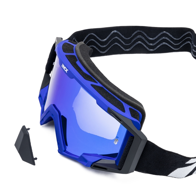 Motokrossiprillid iMX Sand must-sinine iridium plexiga