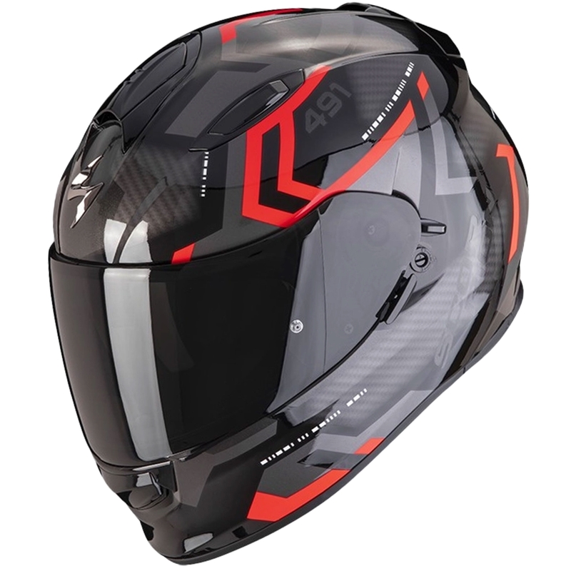 Integreeritud mootorratta kiiver SCORPION EXO-491 SPIN must-punane allahindlus
