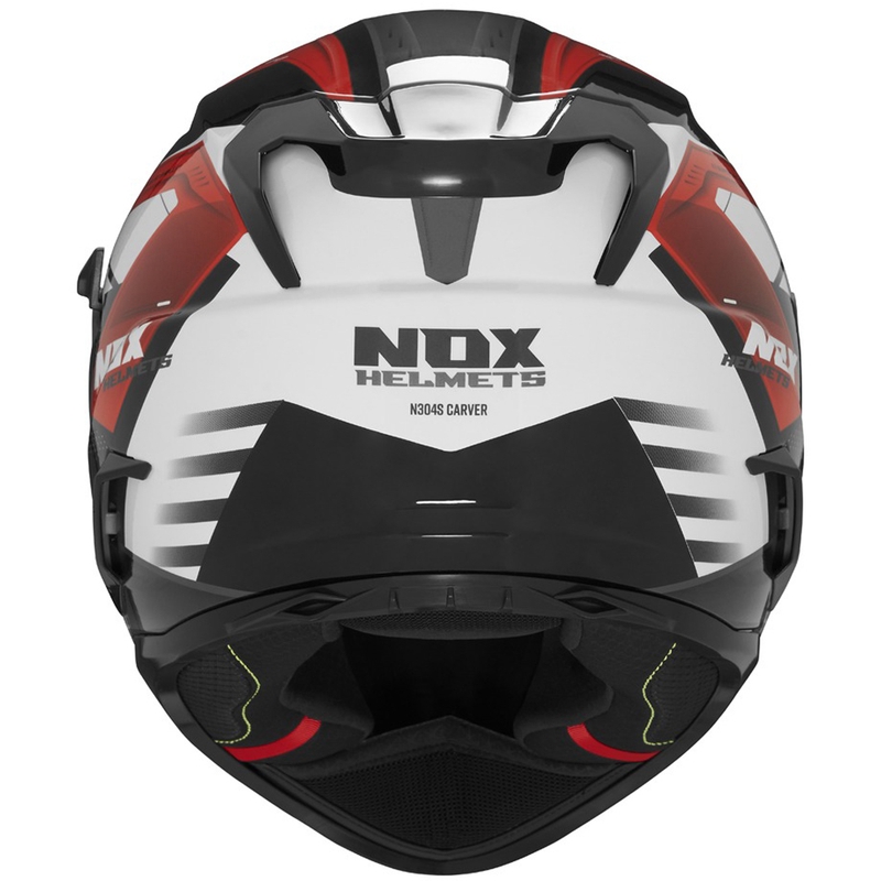 Integreeritud mootorratta kiiver NOX N304S CARVER must-valge-punane