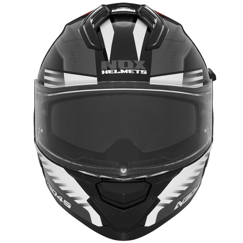 Integreeritud mootorratta kiiver NOX N304S CARVER must-valge-punane