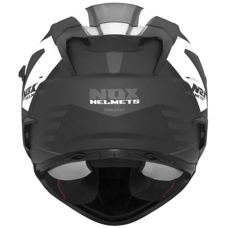 Integreeritud mootorratta kiiver NOX N304S CARVER matt must ja valge