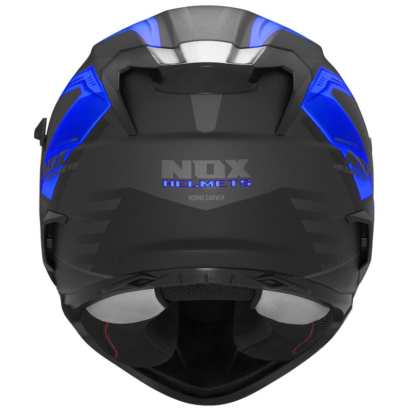 Integreeritud mootorratta kiiver NOX N304S CARVER matt must-sinine