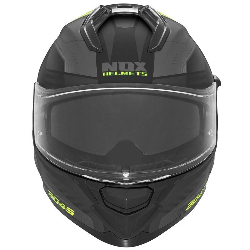 Integreeritud mootorratta kiiver NOX N304S CARVER matt must-kollane