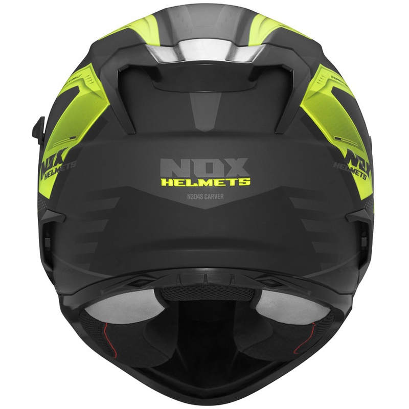 Integreeritud mootorratta kiiver NOX N304S CARVER matt must-kollane