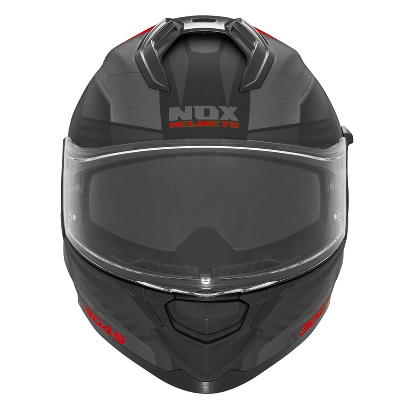 Integreeritud mootorratta kiiver NOX N304S CARVER matt must-punane