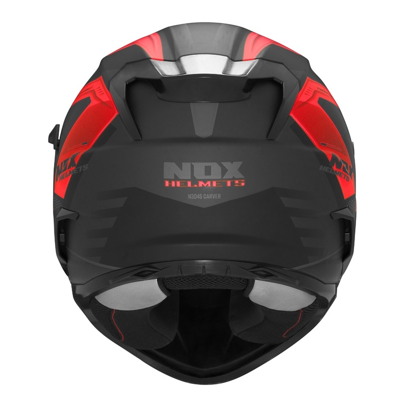 Integreeritud mootorratta kiiver NOX N304S CARVER matt must-punane
