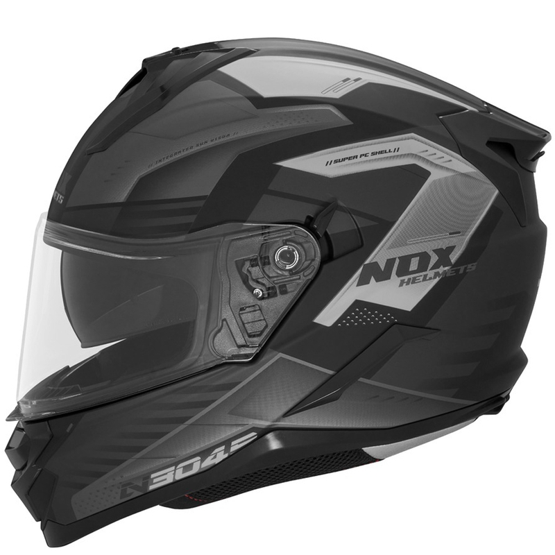 Integreeritud mootorratta kiiver NOX N304S CARVER matt must-titaanist