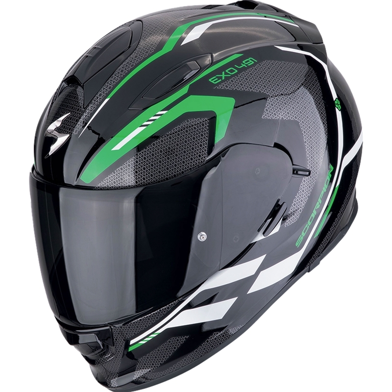 Integreeritud mootorratta kiiver Scorpion EXO-491 KRIPTA must-roheline-valge