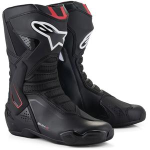 Alpinestars SMX-6 3 mustad ja punased mootorratta saapad