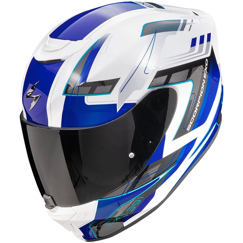 Integrální helma na motorku Scorpion EXO-391 CAPTOR bílo-modrá výprodej
