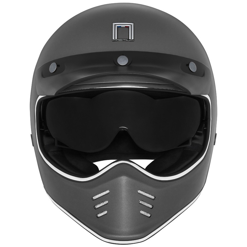 Integreeritud mootorratta kiiver NOX PREMIUM SEVENTY II titaanist