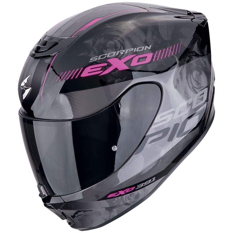 Integreeritud mootorratta kiiver Scorpion EXO-391 AVA must-roosa