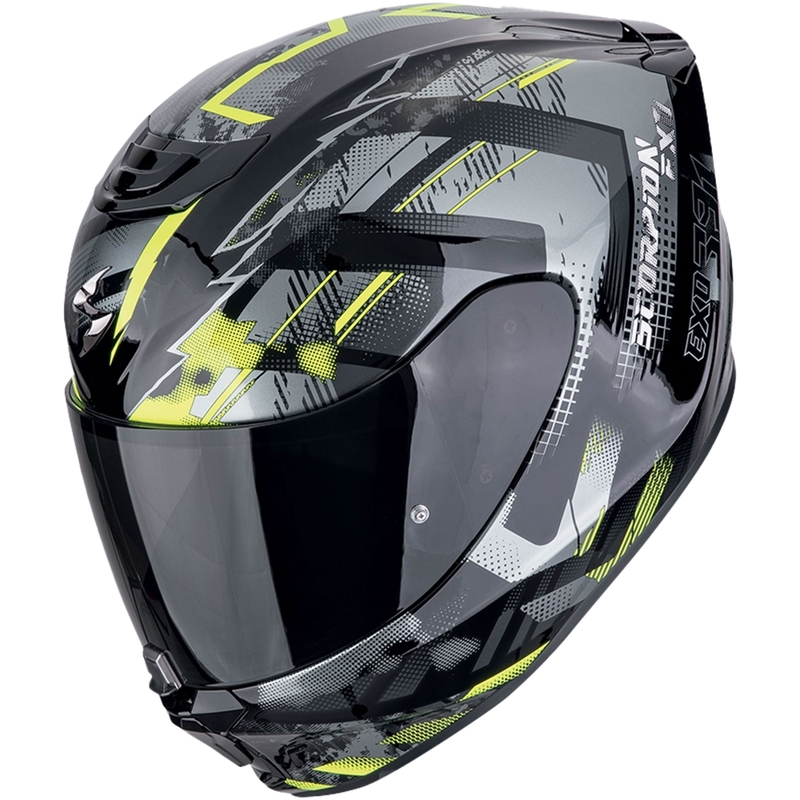 Integreeritud mootorratta kiiver Scorpion EXO-391 CLUTTER must-fluo kollane