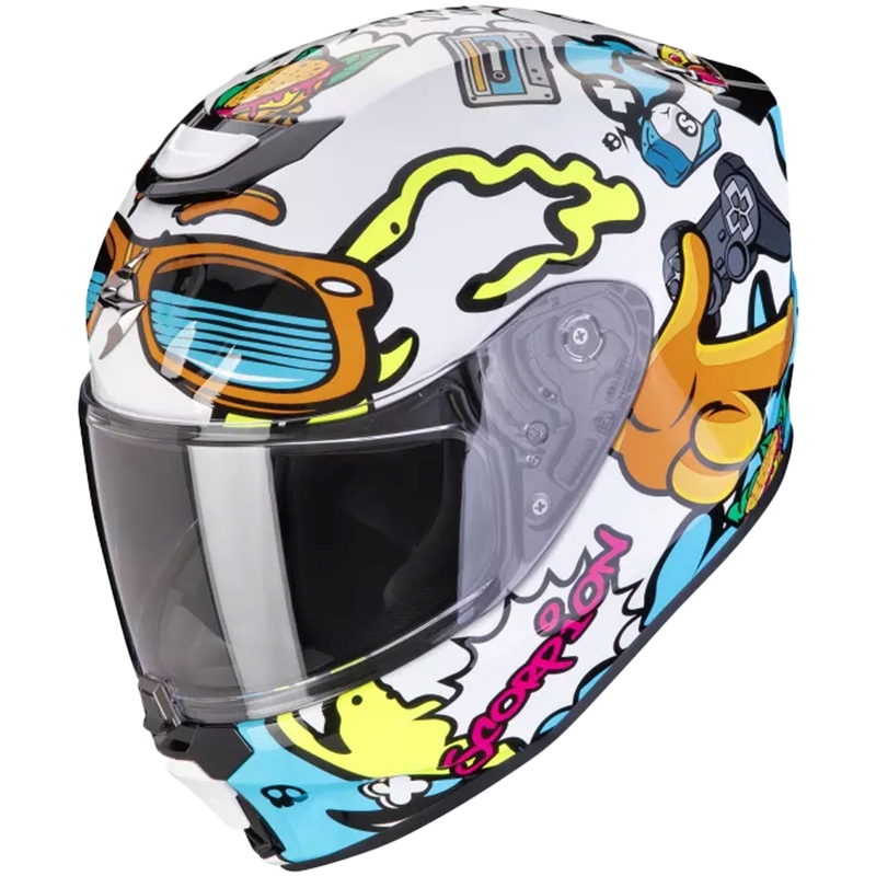 Laste mootorratta kiiver Scorpion EXO-JNR AIR FUN valge-sinine